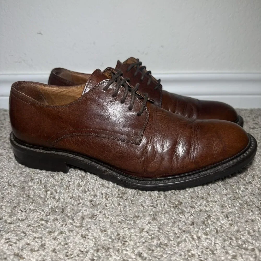 Bacco Bucci Men’s Brown Leather Dress Shoes Size 10.5